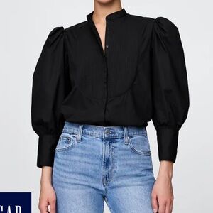GAP Black Puff Sleeve Blouse